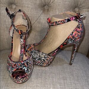 Thalia Sodi Multicolor Patterned Heels